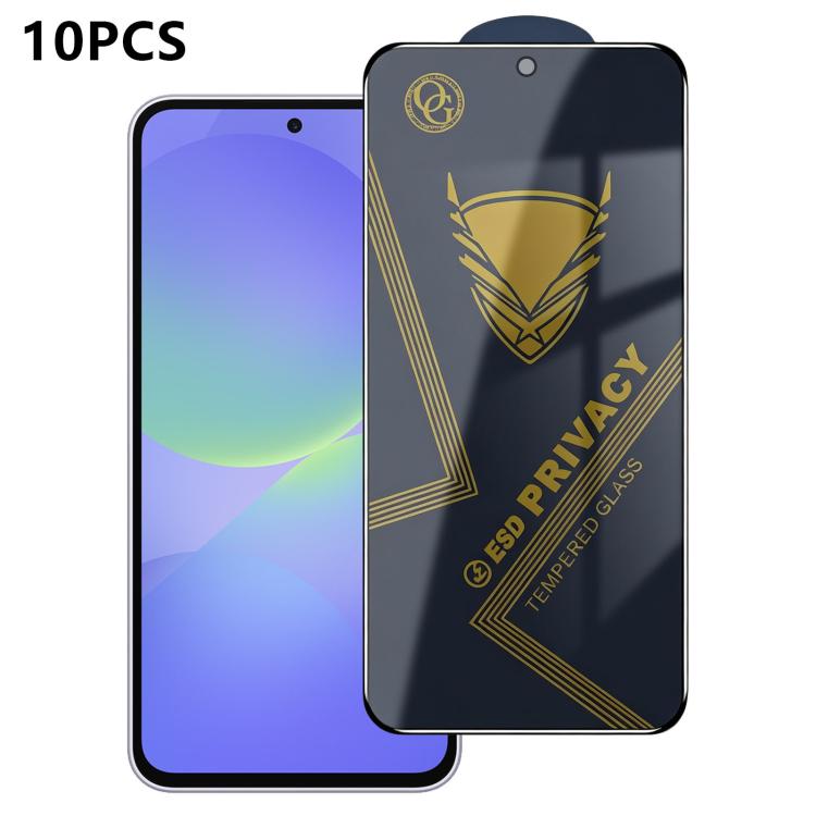 10 pezzi OG Golden Armor Pellicola in vetro temperato antistatica ad alto contenuto di alluminio con stampa serigrafica per la privacy, For Galaxy S26+ 5G, For Galaxy F07 4G, For Galaxy M07 4G, For Galaxy M17 5G, For Galaxy S26 5G, For Galaxy F17 5G   ...