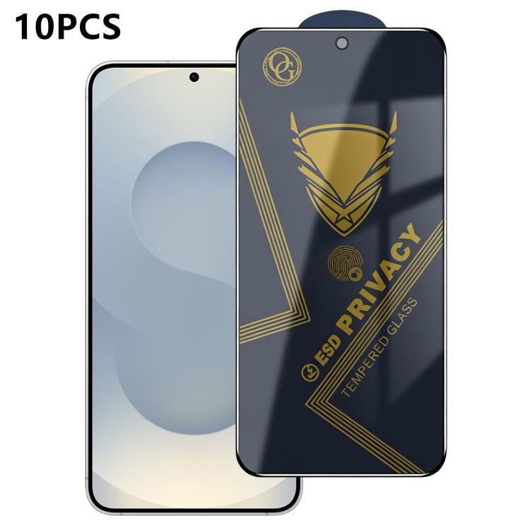 10 pezzi OG Golden Armor Pellicola in vetro temperato antistatica ad alto contenuto di alluminio con stampa serigrafica per la privacy, For Galaxy S26+ 5G, For Galaxy F07 4G, For Galaxy M07 4G, For Galaxy M17 5G, For Galaxy S26 5G, For Galaxy F17 5G   ...