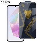 10 pezzi OG Golden Armor Pellicola in vetro temperato antistatica ad alto contenuto di alluminio con stampa serigrafica per la privacy, For Galaxy S25 Ultra 5G, For Galaxy S24 FE 5G, For Galaxy C55 5G, For Galaxy A15, For Galaxy A55 5G, For Galaxy A35 ...