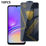 10 pezzi OG Golden Armor Pellicola in vetro temperato antistatica ad alto contenuto di alluminio con stampa serigrafica per la privacy, For Galaxy S25 Ultra 5G, For Galaxy S24 FE 5G, For Galaxy C55 5G, For Galaxy A15, For Galaxy A55 5G, For Galaxy A35 ...