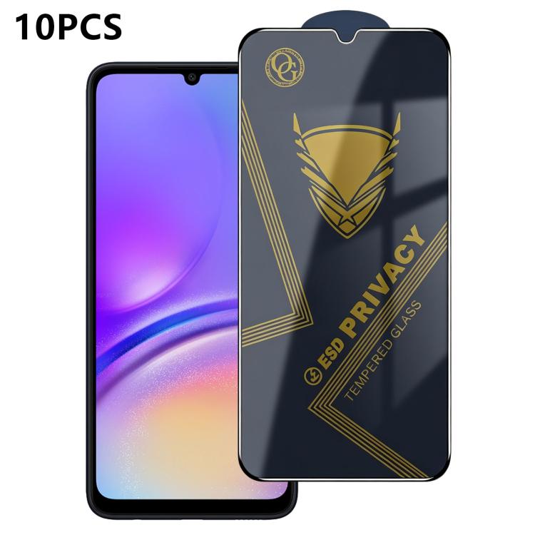 10 pezzi OG Golden Armor Pellicola in vetro temperato antistatica ad alto contenuto di alluminio con stampa serigrafica per la privacy, For Galaxy S25 Ultra 5G, For Galaxy S24 FE 5G, For Galaxy C55 5G, For Galaxy A15, For Galaxy A55 5G, For Galaxy A35 ...