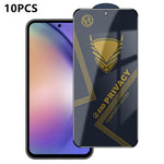 10 pezzi OG Golden Armor Pellicola in vetro temperato antistatica ad alto contenuto di alluminio con stampa serigrafica per la privacy, For Galaxy S25 Ultra 5G, For Galaxy S24 FE 5G, For Galaxy C55 5G, For Galaxy A15, For Galaxy A55 5G, For Galaxy A35 ...