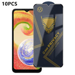 10 pezzi OG Golden Armor Pellicola in vetro temperato antistatica ad alto contenuto di alluminio con stampa serigrafica per la privacy, For Galaxy S25 Ultra 5G, For Galaxy S24 FE 5G, For Galaxy C55 5G, For Galaxy A15, For Galaxy A55 5G, For Galaxy A35 ...