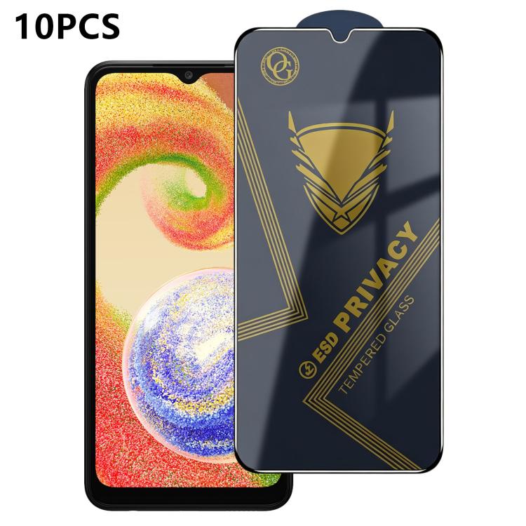 10 pezzi OG Golden Armor Pellicola in vetro temperato antistatica ad alto contenuto di alluminio con stampa serigrafica per la privacy, For Galaxy S25 Ultra 5G, For Galaxy S24 FE 5G, For Galaxy C55 5G, For Galaxy A15, For Galaxy A55 5G, For Galaxy A35 ...