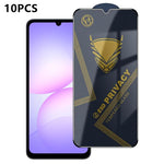 10 pezzi OG Golden Armor Pellicola in vetro temperato antistatica ad alto contenuto di alluminio con stampa serigrafica per la privacy, For Galaxy S25 Ultra 5G, For Galaxy S24 FE 5G, For Galaxy C55 5G, For Galaxy A15, For Galaxy A55 5G, For Galaxy A35 ...