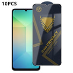 10 pezzi OG Golden Armor Pellicola in vetro temperato antistatica ad alto contenuto di alluminio con stampa serigrafica per la privacy, For Galaxy S25 Ultra 5G, For Galaxy S24 FE 5G, For Galaxy C55 5G, For Galaxy A15, For Galaxy A55 5G, For Galaxy A35 ...