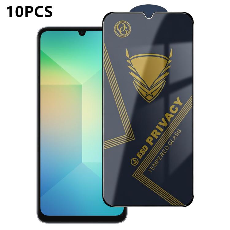 10 pezzi OG Golden Armor Pellicola in vetro temperato antistatica ad alto contenuto di alluminio con stampa serigrafica per la privacy, For Galaxy S25 Ultra 5G, For Galaxy S24 FE 5G, For Galaxy C55 5G, For Galaxy A15, For Galaxy A55 5G, For Galaxy A35 ...