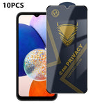 10 pezzi OG Golden Armor Pellicola in vetro temperato antistatica ad alto contenuto di alluminio con stampa serigrafica per la privacy, For Galaxy S25 Ultra 5G, For Galaxy S24 FE 5G, For Galaxy C55 5G, For Galaxy A15, For Galaxy A55 5G, For Galaxy A35 ...