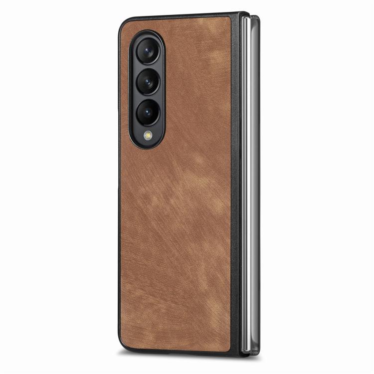 Cover posteriore per telefono in pelle vintage per PC., For Galaxy Z Flod4 5G
