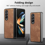 Cover posteriore per telefono in pelle vintage per PC., For Galaxy Z Flod4 5G