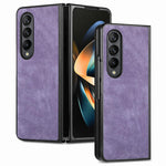 Cover posteriore per telefono in pelle vintage per PC., For Galaxy Z Flod4 5G