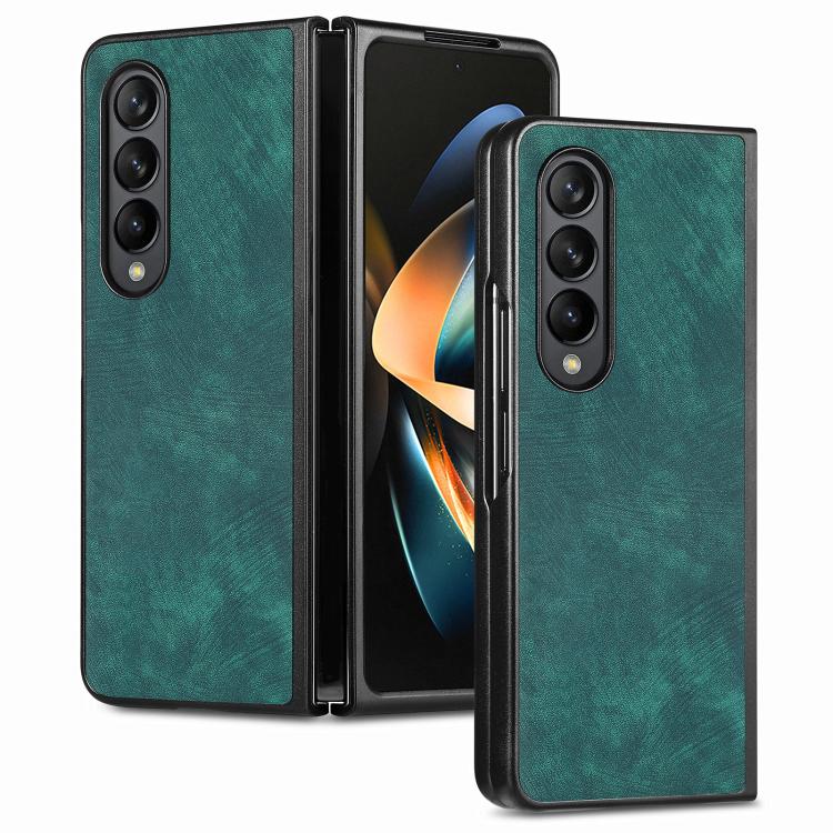 Cover posteriore per telefono in pelle vintage per PC., For Galaxy Z Flod4 5G