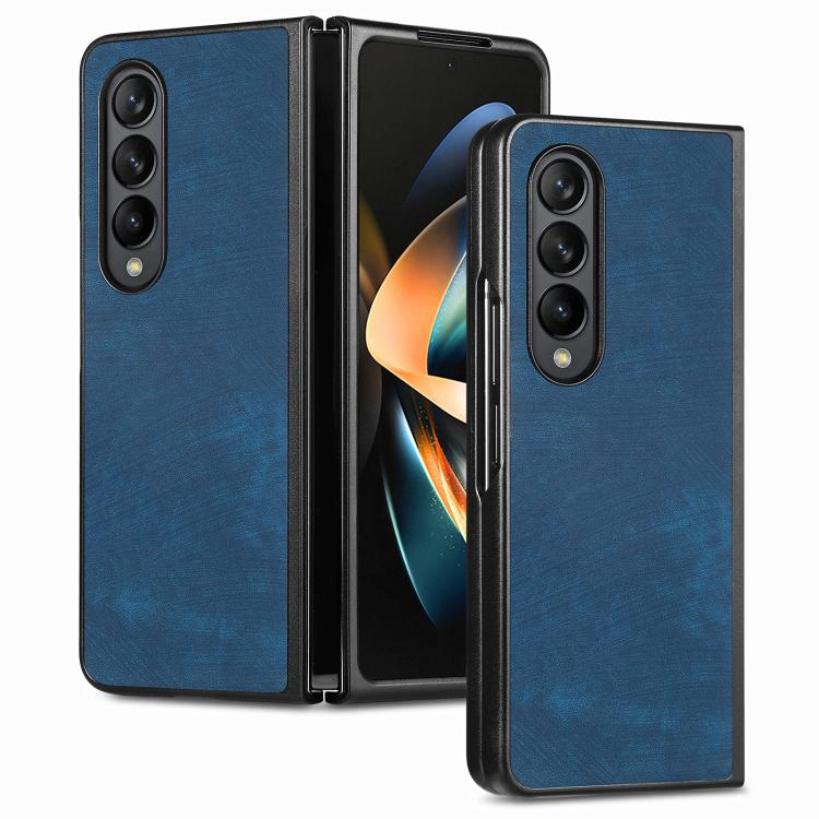 Cover posteriore per telefono in pelle vintage per PC., For Galaxy Z Flod4 5G