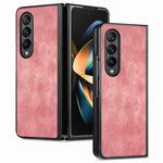 Cover posteriore per telefono in pelle vintage per PC., For Galaxy Z Flod4 5G