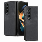 Cover posteriore per telefono in pelle vintage per PC., For Galaxy Z Flod4 5G