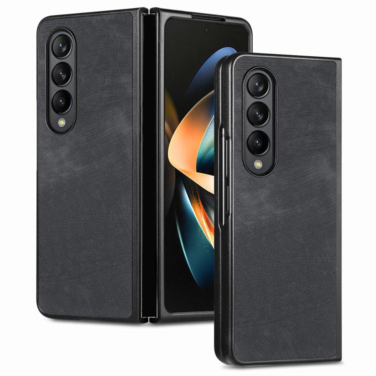 Cover posteriore per telefono in pelle vintage per PC., For Galaxy Z Flod4 5G
