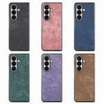 Cover posteriore per telefono in pelle vintage per PC., For Galaxy Z Flod4 5G