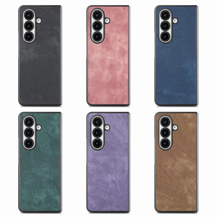 Cover posteriore per telefono in pelle vintage per PC., For Galaxy Z Flod4 5G