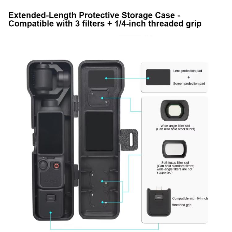 Cover a libro antiurto, antigraffio e anticaduta, For DJI Osmo Pocket 4 / 3 Long, For DJI Osmo Pocket 4 / 3 Short