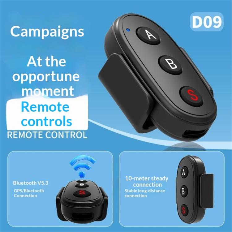 Telecomando Bluetooth a 3 pulsanti D09 per DJI, Insta360, GoPro e altre action cam, smartphone