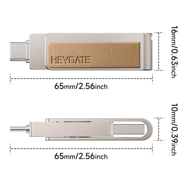 Chiavetta USB 3.0 HEYGATE L2 2-in-1 con doppia interfaccia e alta velocità., 32GB, 64GB, 128GB, 256GB