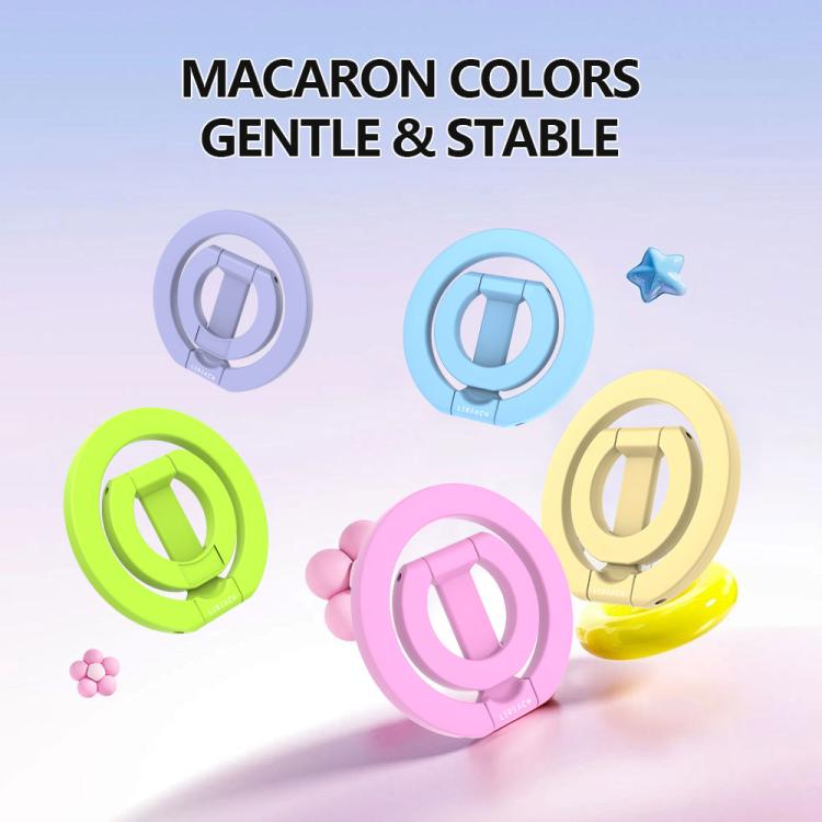 Supporto magnetico per telefono LeReach StarRing Dual Ring Macaron Alloy N52 con rotazione a 360 gradi.