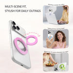 Supporto magnetico per telefono LeReach StarRing Dual Ring Macaron Alloy N52 con rotazione a 360 gradi.