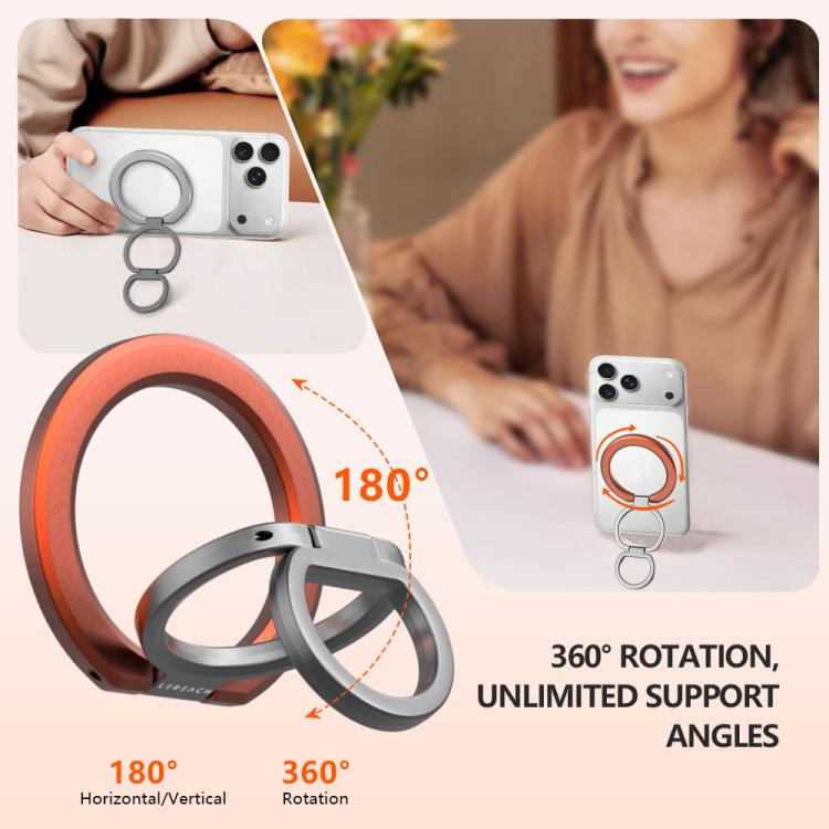 Supporto magnetico per telefono LeReach Triple Ring Apex Edition con fibbia ad anello girevole a 360 gradi.