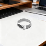 Cassa in metallo, cinturino in acciaio inossidabile con chiusura magnetica milanese integrata., For Google Fitbit Air