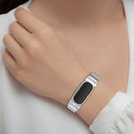 Cassa in metallo, cinturino in acciaio inossidabile con chiusura magnetica milanese integrata., For Google Fitbit Air