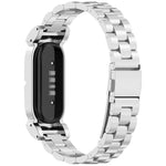 Cassa in metallo, fibbia pieghevole a tre perline, cinturino in acciaio inossidabile., For Google Fitbit Air