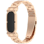 Cassa in metallo, fibbia pieghevole a tre perline, cinturino in acciaio inossidabile., For Google Fitbit Air