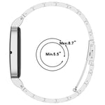 Cassa in metallo, fibbia pieghevole a tre perline, cinturino in acciaio inossidabile., For Google Fitbit Air