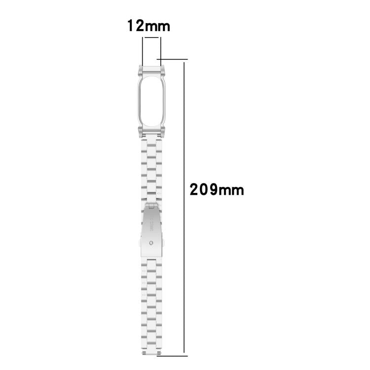 Cassa in metallo, fibbia pieghevole a tre perline, cinturino in acciaio inossidabile., For Google Fitbit Air