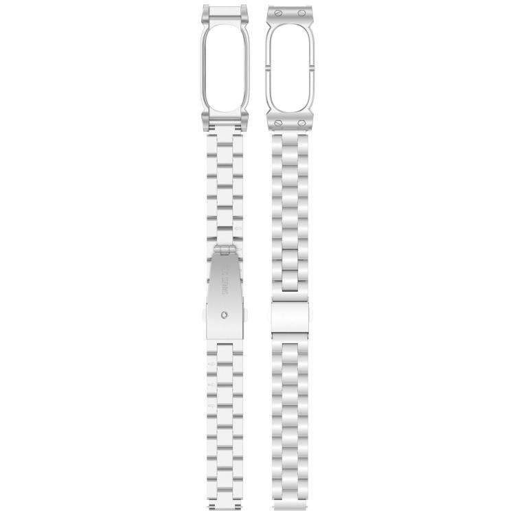 Cassa in metallo, fibbia pieghevole a tre perline, cinturino in acciaio inossidabile., For Google Fitbit Air