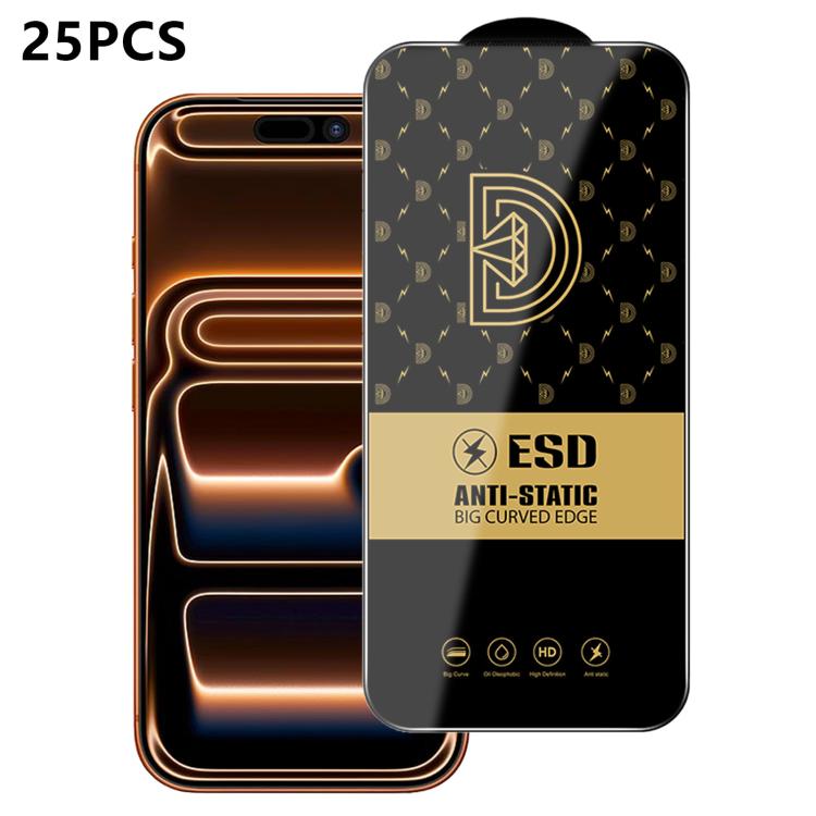 25 pezzi di pellicola protettiva antistatica serigrafata HD Royal Diamond per vetro temperato., For iPhone 17e / 16e, For iPhone 17 Pro Max, For iPhone 17 Pro, For iPhone 17, For iPhone Air, For iPhone 16 Pro Max, For iPhone 16 Pro, For iPhone 16 Plus ...