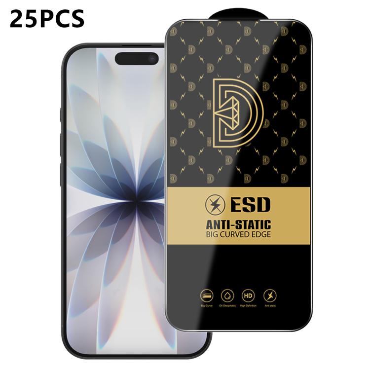 25 pezzi di pellicola protettiva antistatica serigrafata HD Royal Diamond per vetro temperato., For iPhone 17e / 16e, For iPhone 17 Pro Max, For iPhone 17 Pro, For iPhone 17, For iPhone Air, For iPhone 16 Pro Max, For iPhone 16 Pro, For iPhone 16 Plus ...