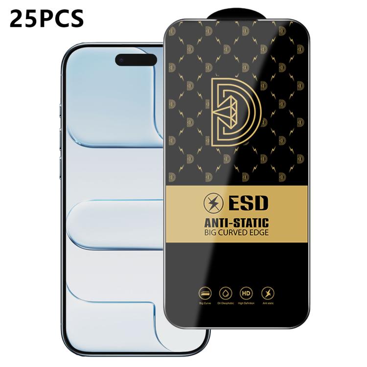 25 pezzi di pellicola protettiva antistatica serigrafata HD Royal Diamond per vetro temperato., For iPhone 17e / 16e, For iPhone 17 Pro Max, For iPhone 17 Pro, For iPhone 17, For iPhone Air, For iPhone 16 Pro Max, For iPhone 16 Pro, For iPhone 16 Plus ...