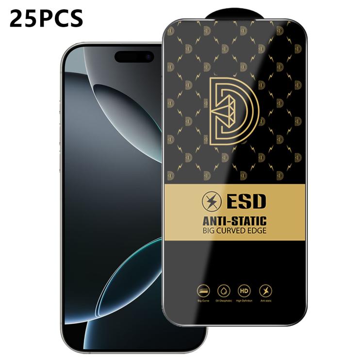 25 pezzi di pellicola protettiva antistatica serigrafata HD Royal Diamond per vetro temperato., For iPhone 17e / 16e, For iPhone 17 Pro Max, For iPhone 17 Pro, For iPhone 17, For iPhone Air, For iPhone 16 Pro Max, For iPhone 16 Pro, For iPhone 16 Plus ...