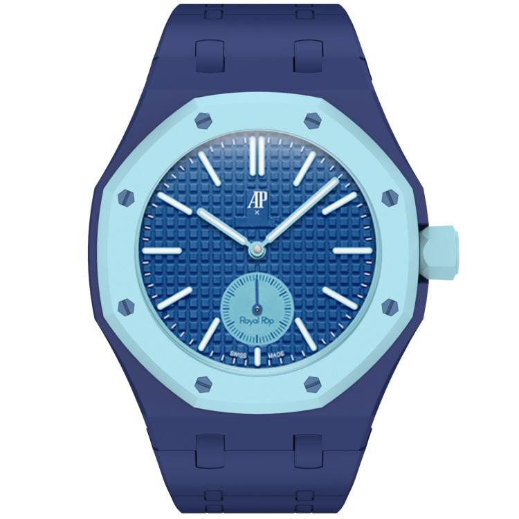 Cinturino in silicone magnetico integrato con tre ore sul lato destro (ore 3)., For Swatch Royal Pop
