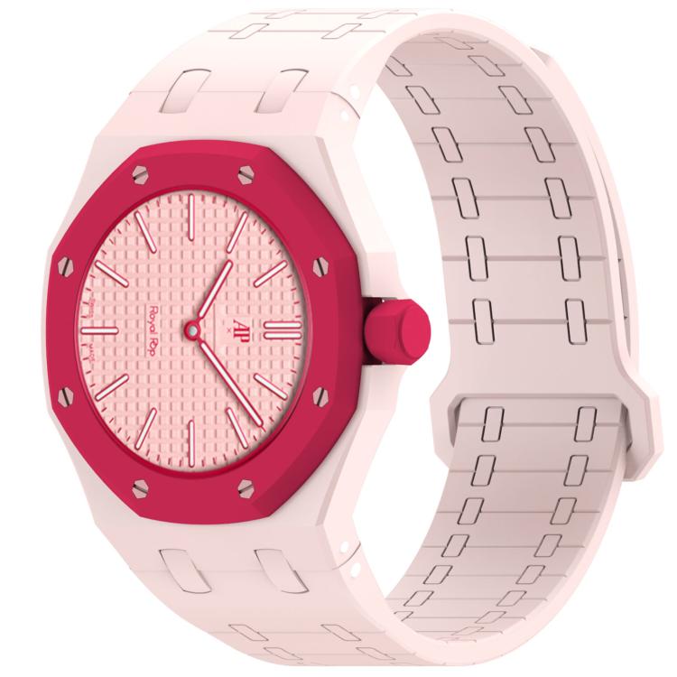 Cinturino in silicone magnetico integrato con tre ore sul lato destro (ore 3)., For Swatch Royal Pop