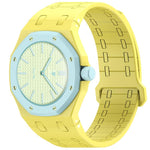Cinturino in silicone magnetico integrato con tre ore sul lato destro (ore 3)., For Swatch Royal Pop