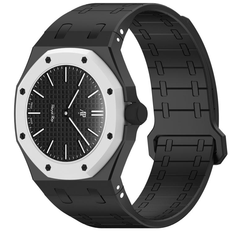 Cinturino in silicone magnetico integrato con tre ore sul lato destro (ore 3)., For Swatch Royal Pop