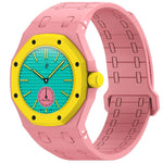 Cinturino in silicone magnetico integrato con tre ore sul lato destro (ore 3)., For Swatch Royal Pop