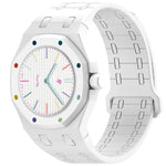 Cinturino in silicone magnetico integrato con tre ore sul lato destro (ore 3)., For Swatch Royal Pop