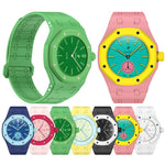 Cinturino in silicone magnetico integrato con tre ore sul lato destro (ore 3)., For Swatch Royal Pop