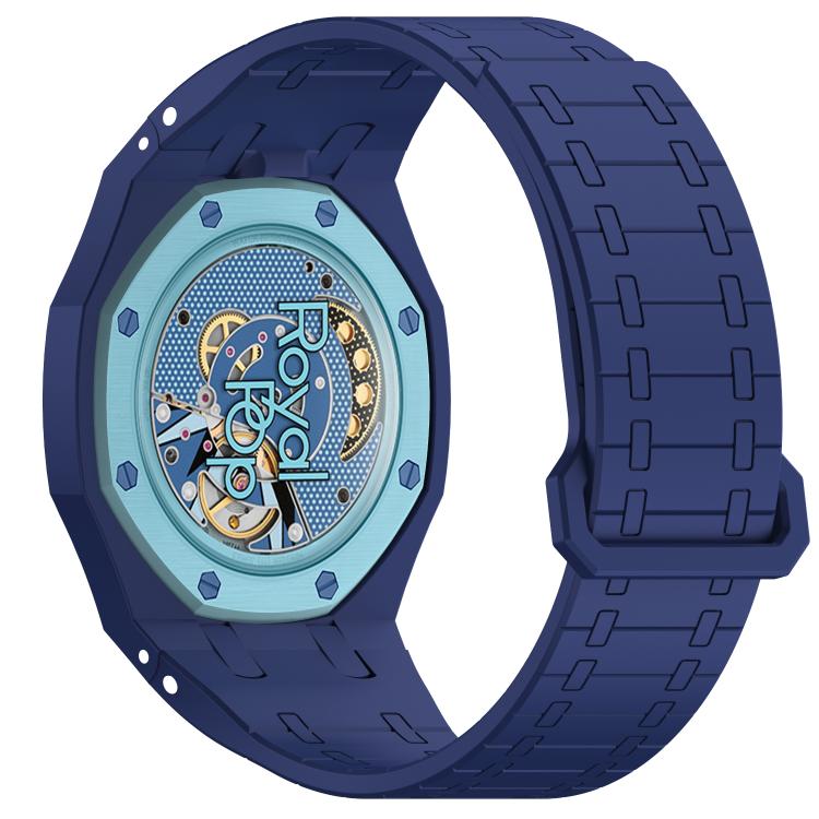 Cinturino in silicone magnetico integrato con indicazione delle dodici ore., For Swatch Royal Pop