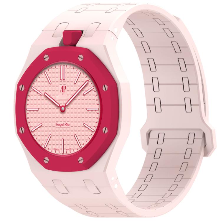 Cinturino in silicone magnetico integrato con indicazione delle dodici ore., For Swatch Royal Pop