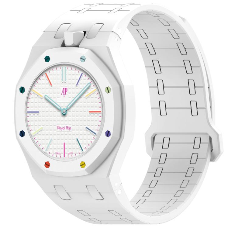 Cinturino in silicone magnetico integrato con indicazione delle dodici ore., For Swatch Royal Pop