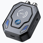 Adattatore audio per auto W24 con doppia porta AUX + RCA e slot per scheda TF, NFC e Bluetooth 5.4.